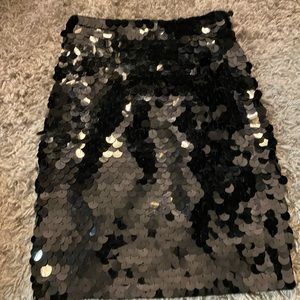 Bodycon black sequin skirt
